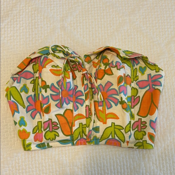 American Vintage Other - Rare Vintage 50’s Pin-Up Floral Print Bustier Top